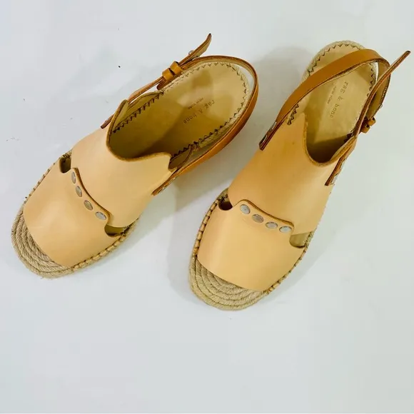 NWOT Rag &amp; Bone Sayre Tan Espadrille Wedge Shoes with Slingback