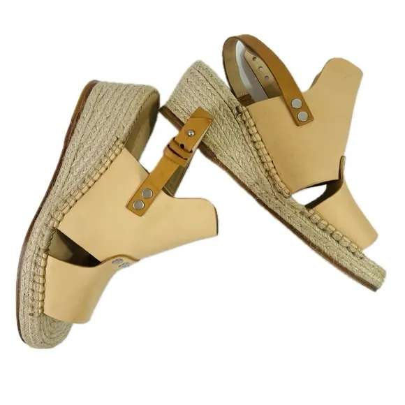 NWOT Rag &amp; Bone Sayre Tan Espadrille Wedge Shoes with Slingback