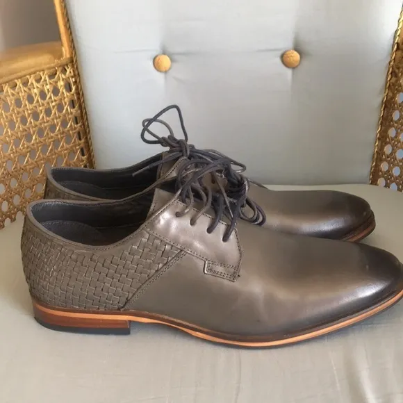 NWOT Thomas &amp; Vine gray leather oxford lace up dress shoes size 10.5