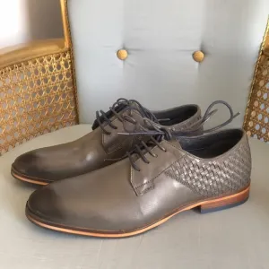 NWOT Thomas &amp; Vine gray leather oxford lace up dress shoes size 10.5