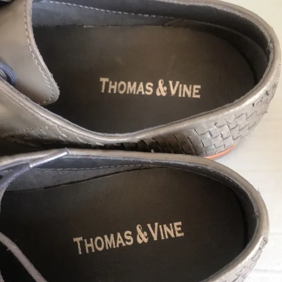 NWOT Thomas &amp; Vine gray leather oxford lace up dress shoes size 10.5