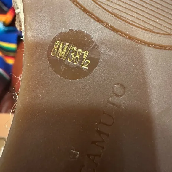 NWOT Vince Camuto Sandal LIGHT Brown Leather Leera Jute Espadrille Wedge Boho