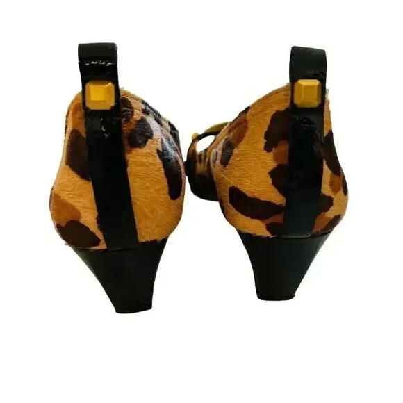 NWOT BCBG Wedge Pony Hair Leopard Shoes