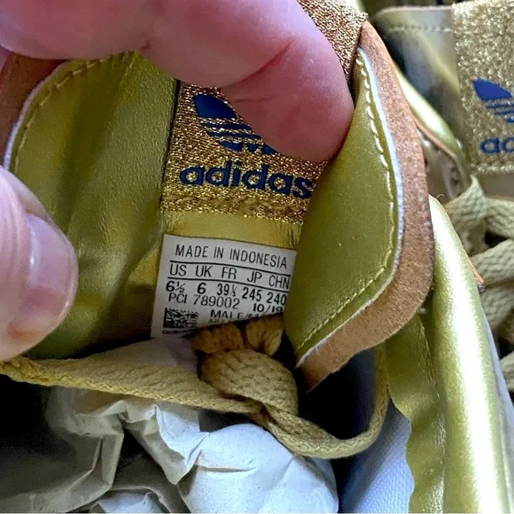 NWT Adidas Continental 80 Gold Sneakers Men’s 6.5 With Box