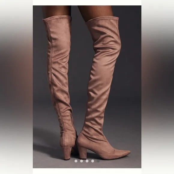 NWT Anthropologie Blush Microsuede Over the Knee Boots Made Spain Size 7