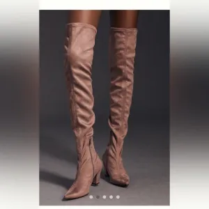NWT Anthropologie Blush Microsuede Over the Knee Boots Made Spain Size 7