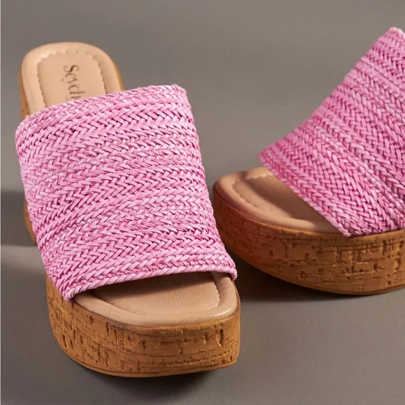NWT Anthropologie Seychelles Pink Platform Sandals Size 11