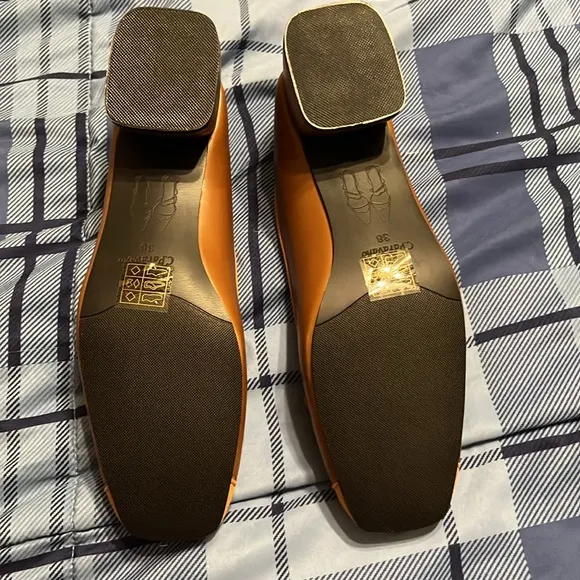 NWT C.Paravano Women's Pump | Square Toe | Closed Toe Chunky Heels