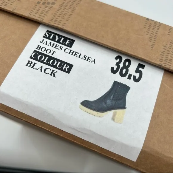 NWT Free People James Chelsea Black Boots Chunky Feels Ankle Booties 38.5 8