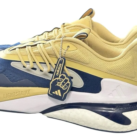 NWT Georgia Tech Yellow Jackets Adidas AlphaBoost V2 Shoes Navy Gold Men 12.5