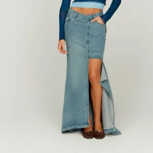 NWT House of Sunny Blue High Low Skirt