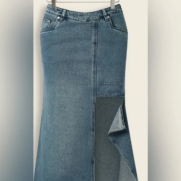 NWT House of Sunny Blue High Low Skirt