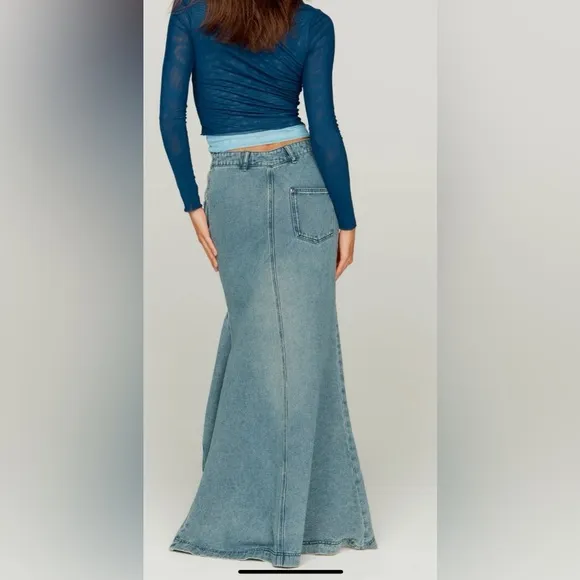 NWT House of Sunny Blue High Low Skirt