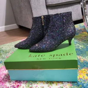 NWT - Kate Spade ♠️ Olly Too Midnight Confetti Glitter Boots