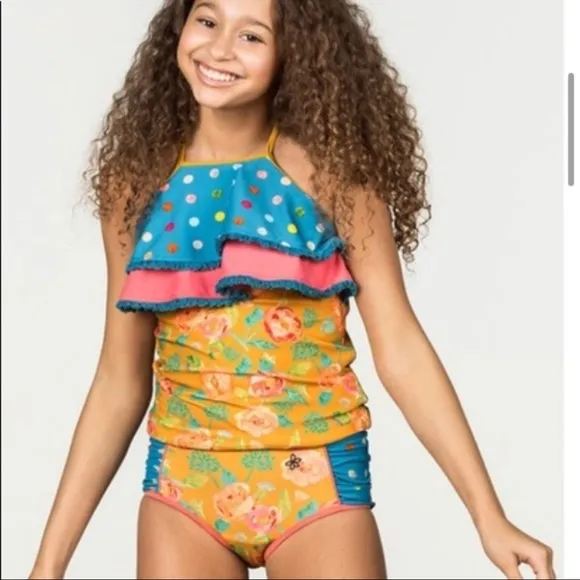 NWT Matilda Jane 435 Girls Seafaring Swim Top 12