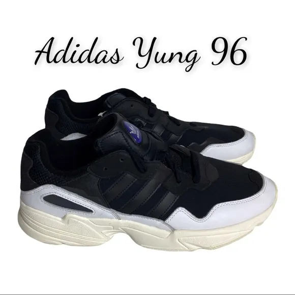 NWT Men’s Black &amp; White Adidas Yung 96 Athletic Shoes