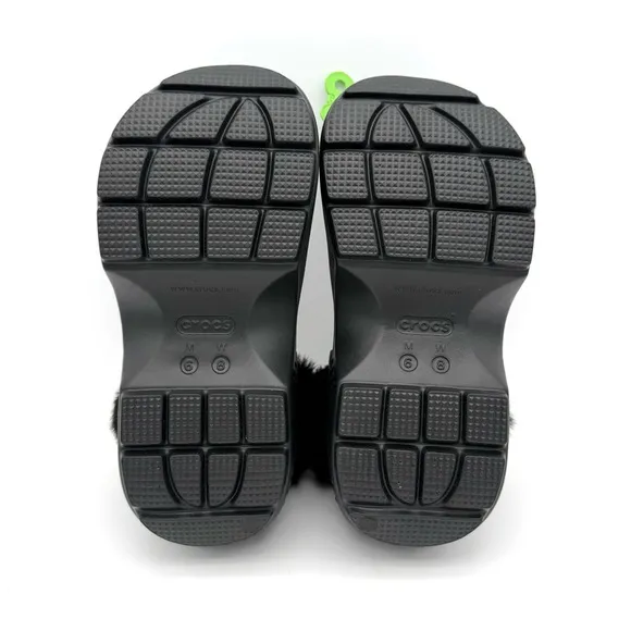 NWT New Crocs Stomp Lined Platform Clog Women's 8 Men's 6 Black Shoes Sandals
