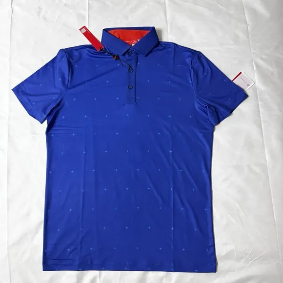 NWT Redvanly Men's Sheridon Golf Polo Shirt Sz S Olympic Blue R2306