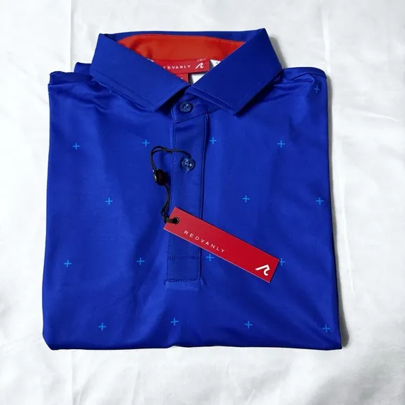 NWT Redvanly Men's Sheridon Golf Polo Shirt Sz S Olympic Blue R2306
