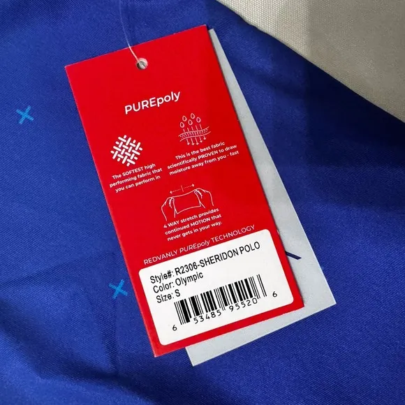NWT Redvanly Men's Sheridon Golf Polo Shirt Sz S Olympic Blue R2306