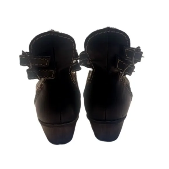 NWT Rovers Black leather Court Ballerina appliqué kitten Coachella heel 36/37