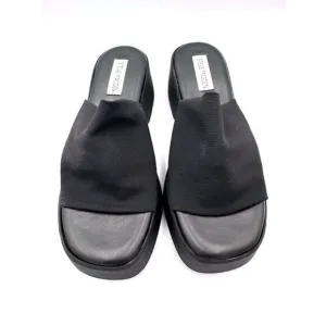 NWT Steve Madden Womens Black Platform Slide Sandals Size 10