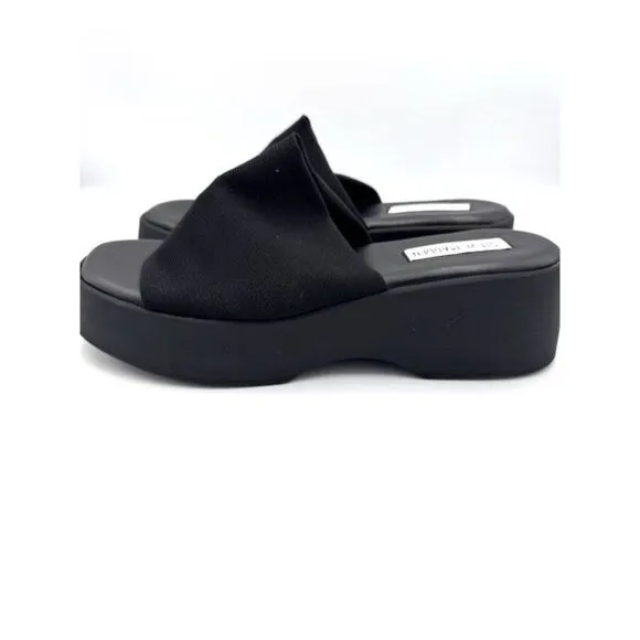 NWT Steve Madden Womens Black Platform Slide Sandals Size 10
