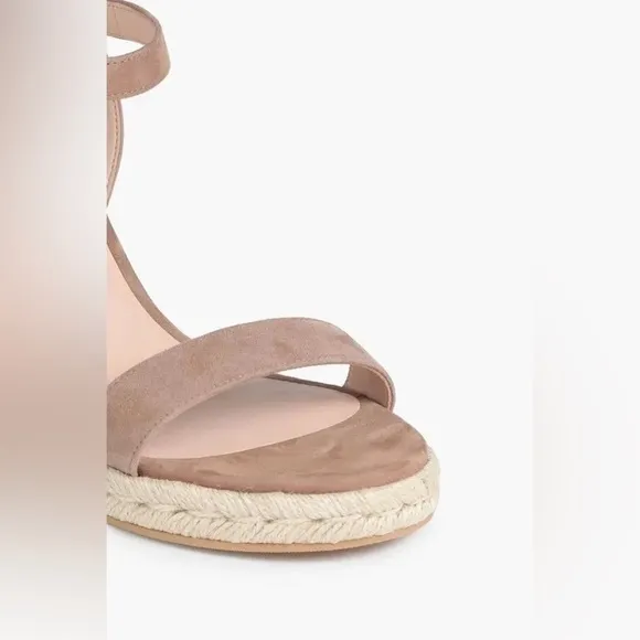 NWT Stuart Weitzman Suede espadrille wedge sandals heels Nude jute beige 40.5/10