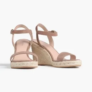 NWT Stuart Weitzman Suede espadrille wedge sandals heels Nude jute beige 40.5/10