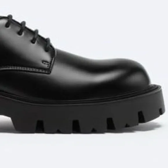 NWT. Zara Man Black Chunky Sole Derby Shoes. Size 9, 11.