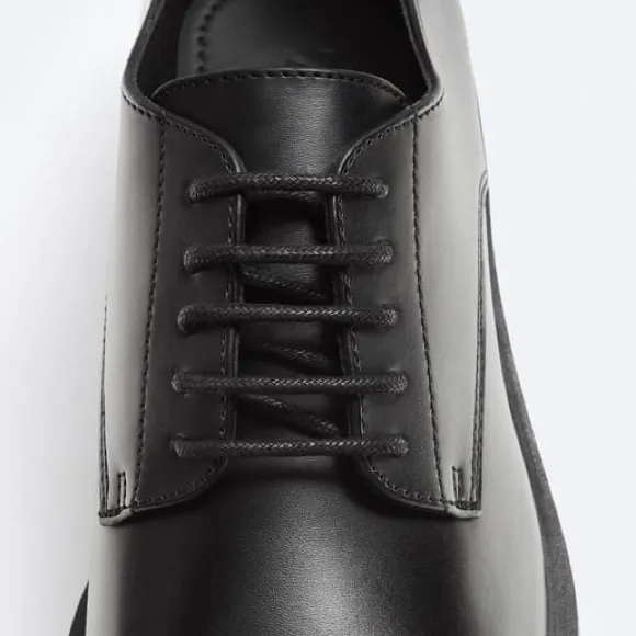 NWT. Zara Man Black Chunky Sole Derby Shoes. Size 9, 11.