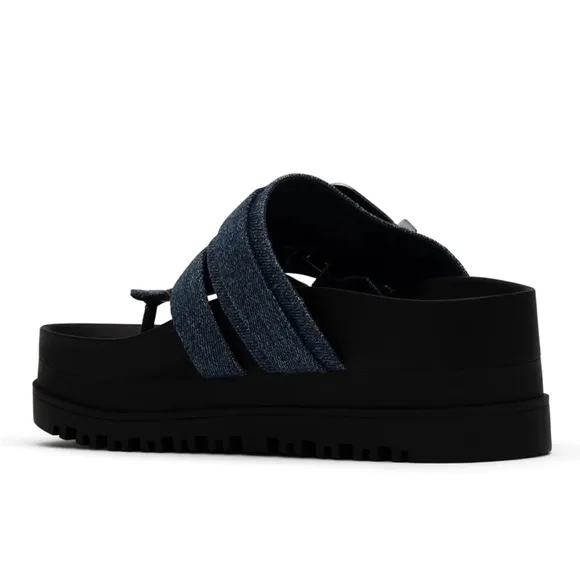 NYRA PLATFORM SANDALS - DENIM