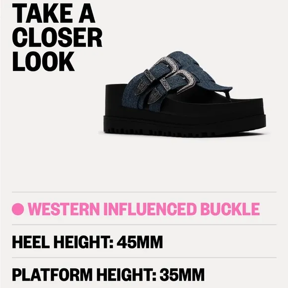 NYRA PLATFORM SANDALS - DENIM