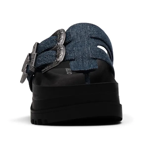 NYRA PLATFORM SANDALS - DENIM