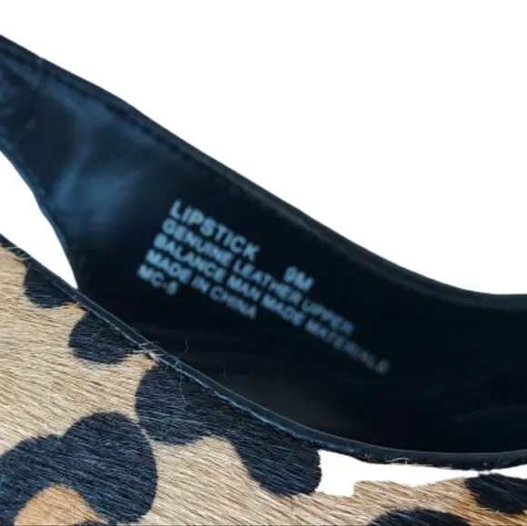 Oh Deer! Lipstick Calf Hair Red Wedge Slingback Shoes Size 9