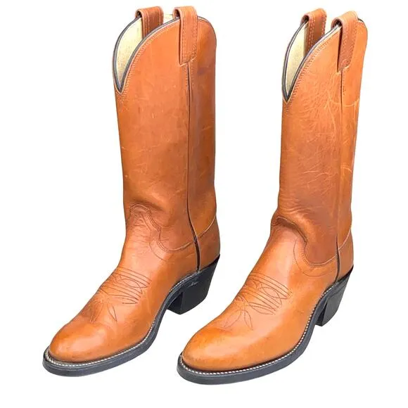 Olathe Women’s Honey Brown Western Cowgirl Boots Size US 6.5 B