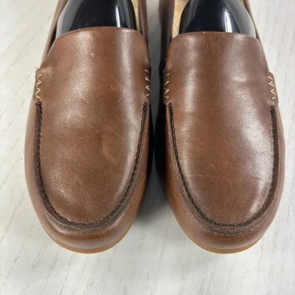 OluKai Kiele Leather Soft Flat Loafer Mule Fold Down Slip On Shoes Women Size 9