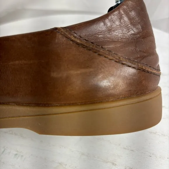 OluKai Kiele Leather Soft Flat Loafer Mule Fold Down Slip On Shoes Women Size 9