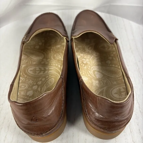 OluKai Kiele Leather Soft Flat Loafer Mule Fold Down Slip On Shoes Women Size 9