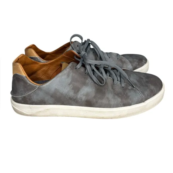 OluKai Lae'Ahi Li'Ili Men's 11 Shoes Gray Blue Leather Sneaker Lace Up Casual