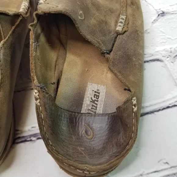 Olukai moloa brown leather shoes