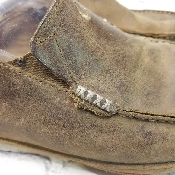 Olukai moloa brown leather shoes