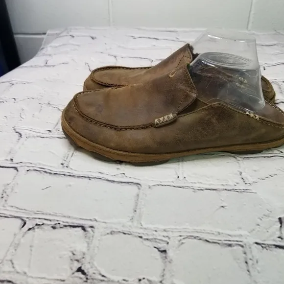 Olukai moloa brown leather shoes