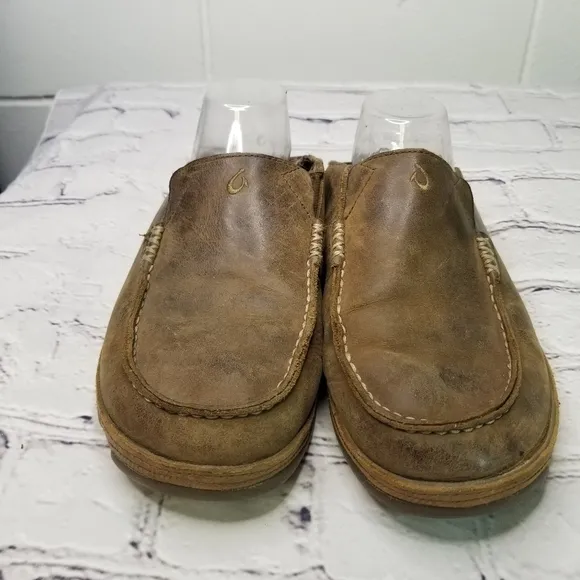 Olukai moloa brown leather shoes