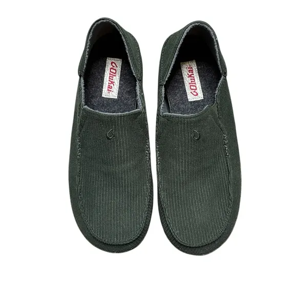 OLUKAI Moloa ‘le Men’s “Eco-Fleece” Slipper Green Size 10