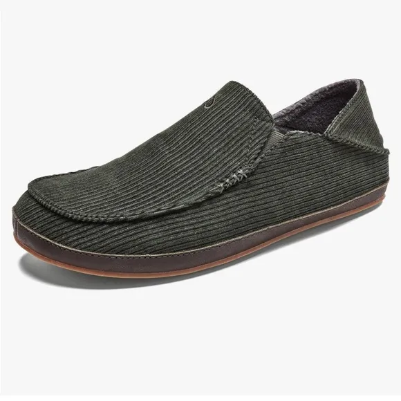 OLUKAI Moloa ‘le Men’s “Eco-Fleece” Slipper Green Size 10