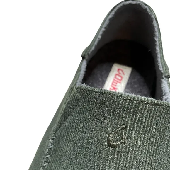 OLUKAI Moloa ‘le Men’s “Eco-Fleece” Slipper Green Size 10