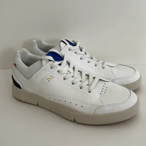 On Cloud White Blue The Roger Faux Leather Casual‎ Sneaker Shoes Wome Size 9 NEW