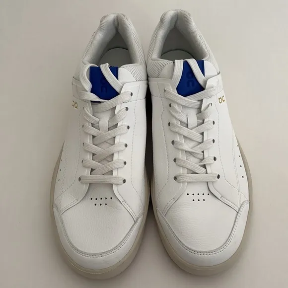 On Cloud White Blue The Roger Faux Leather Casual‎ Sneaker Shoes Wome Size 9 NEW
