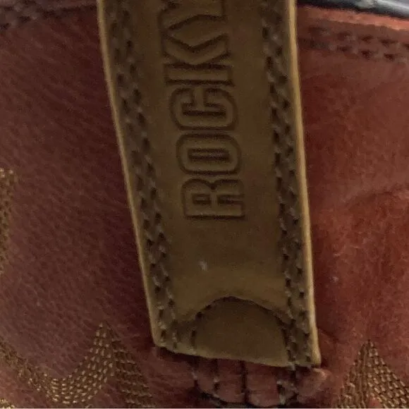 Original Rocky Ride Women’s Western Cowboy Boots Size 9M/26cm Brown/Brick Color